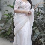 Ivory Color Organza Sarees