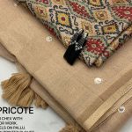 Linen Saree Apricot