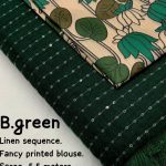 Linen Sarees With Sequence Work - Bottle Green