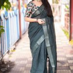 Linen Sarees With Sequence Work - Grey Saree Differ Blouse