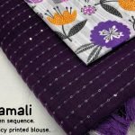 Cotton Linen Sarees with Sequence Work - Jamali Saree Differ Pattern Blouse
