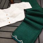 Manipuri Cotton Kota Chex Saree Green Color