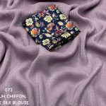 Light Lavender Color Crush Chiffon Saree With Woven Shining