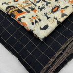 Jute Chex Silk Black Saree