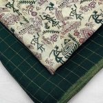 Jute Chex Silk Bottle Green Saree