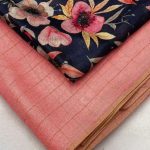 Jute Chex Silk Bright Dusty Pink Saree