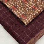 Jute Chex Silk Deep Maroon Saree