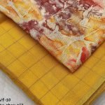 Jute Chex Silk Mustard Saree