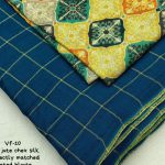 Jute Chex Silk Teal Blue Saree