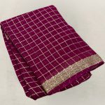 Pure Georgette Zari Chex Rani