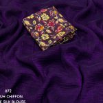 Purple Color Crush Chiffon Saree With Simple Woven Shining