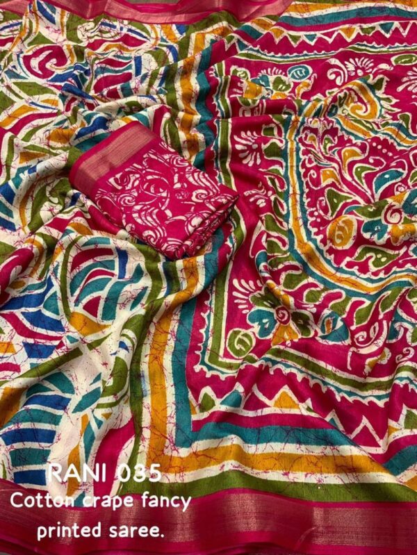 Rani Color Fancy Cotton Printed Saree