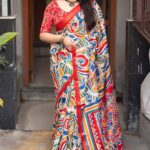 Red Color Fancy Cotton Printed Saree