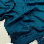 Self-Woven soft cotton Crape Teal Blue