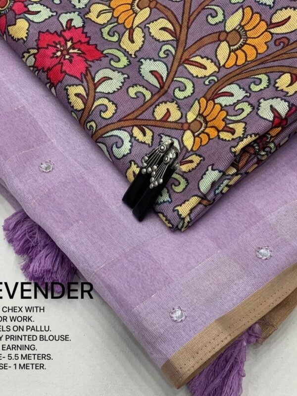 Linen Saree Lavender color