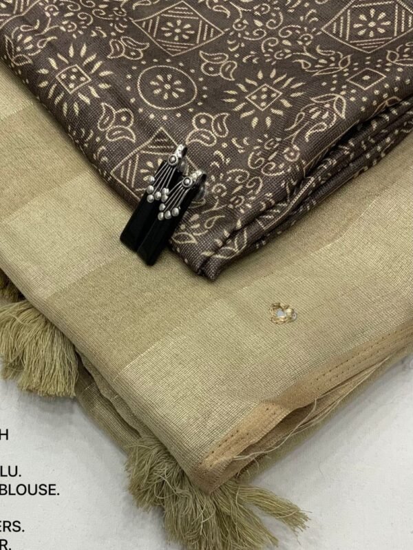 Linen Saree Beige