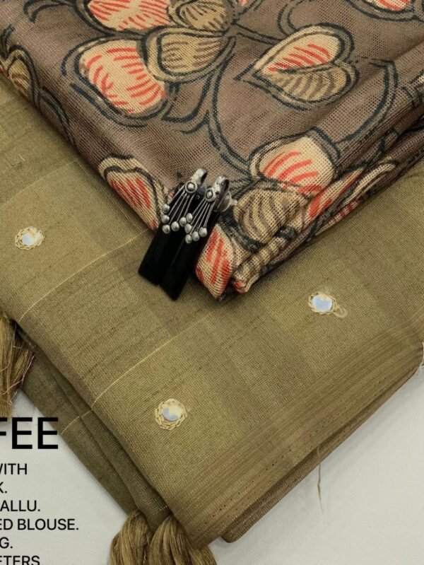Linen Saree Coffee colour