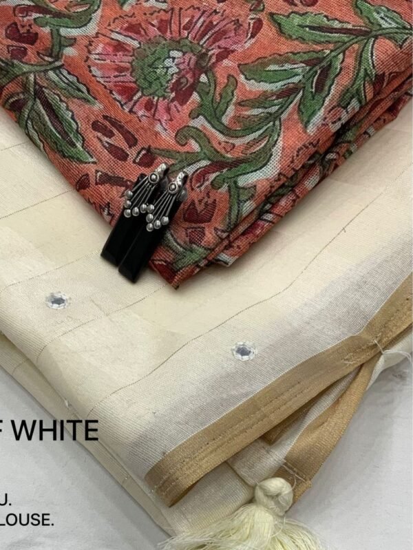 Linen Saree Ivory Off White