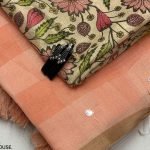 Cotton Linen Saree Peach