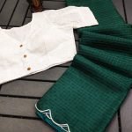 Manipuri Cotton Kota Chex Saree Green Color