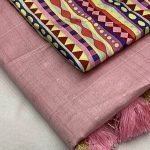 Soft Cotton Linen Saree Dusty Pink