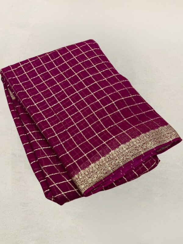Pure Georgette Zari Chex Rani