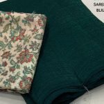 Rama Green Color Crush Chiffon Saree With Simple Woven Shining