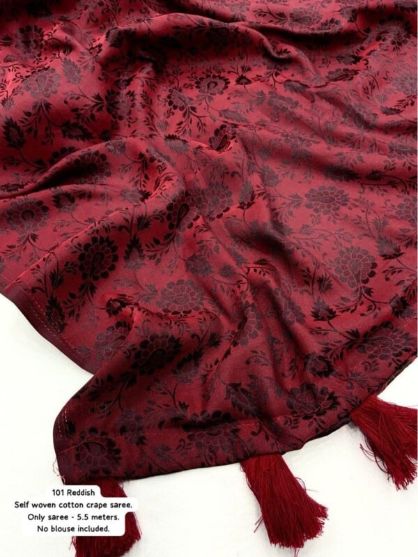 Self-Woven Soft Cotton Crape Reddish