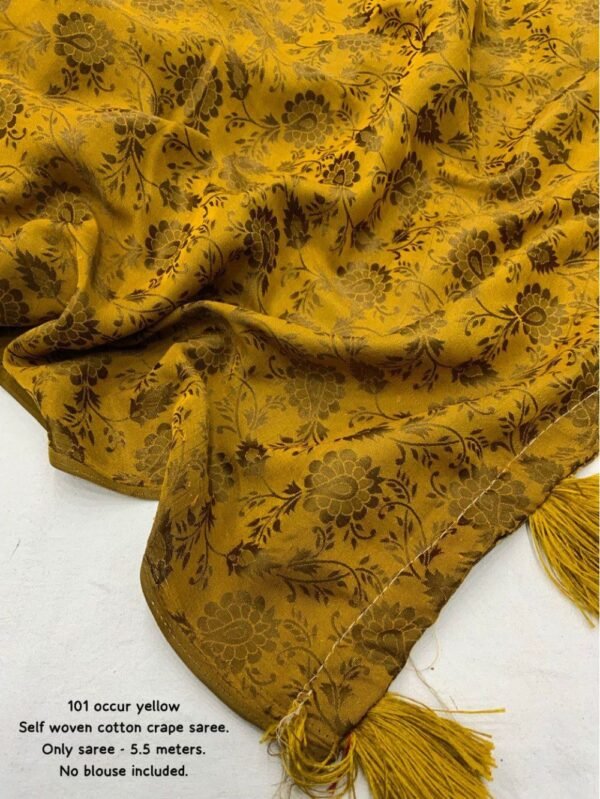 Self-Woven soft cotton Crape Yellow