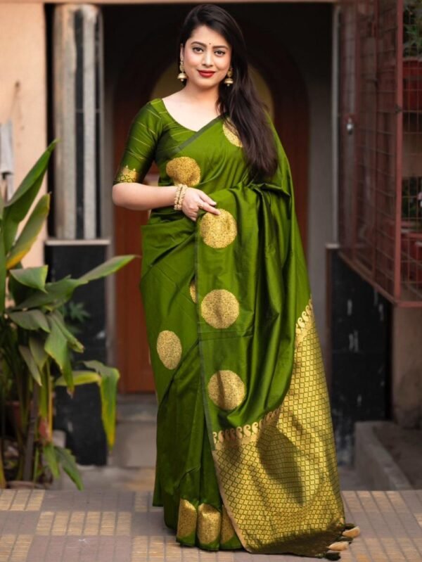 Mehndi Green Soft Silk Saree