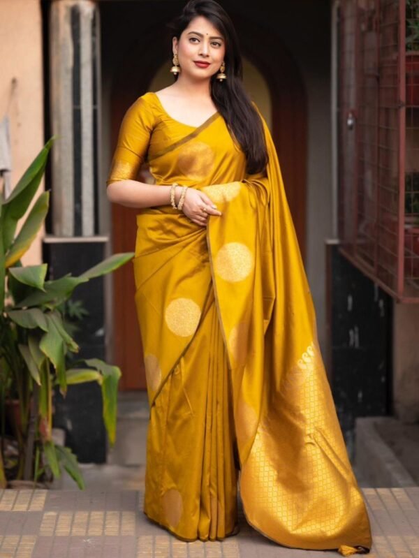 Mustard Soft Silk Saree