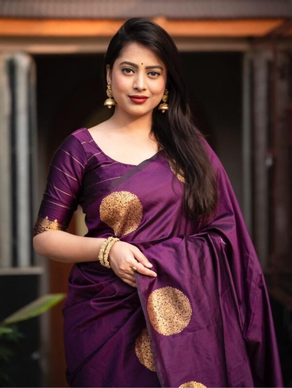 Wine color Soft Silk Saree